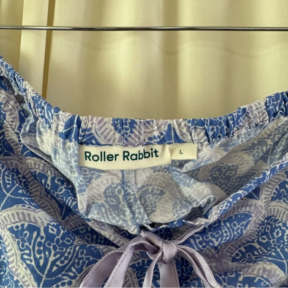 Roller Rabbit Light Blue Lavender Jemina Liza Pajama Set Size Large NWT Preppy - Picture 8 of 9